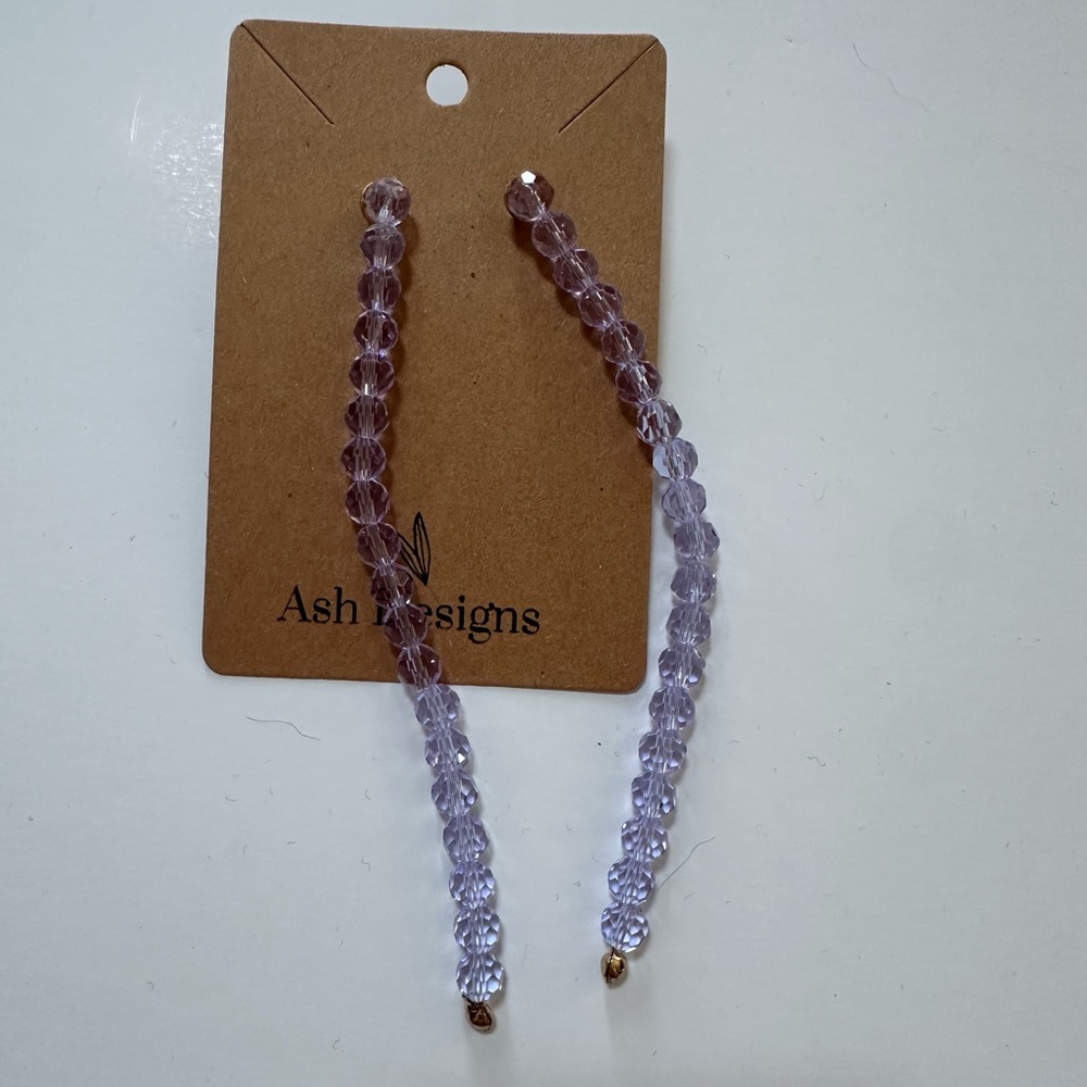 Purple Beaded Earrings